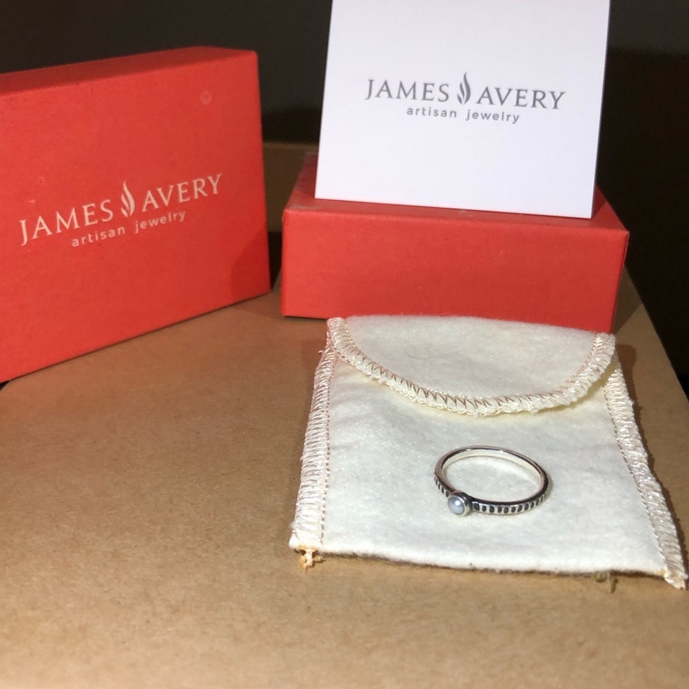 Tiny cultured pearl ring from James Avery.